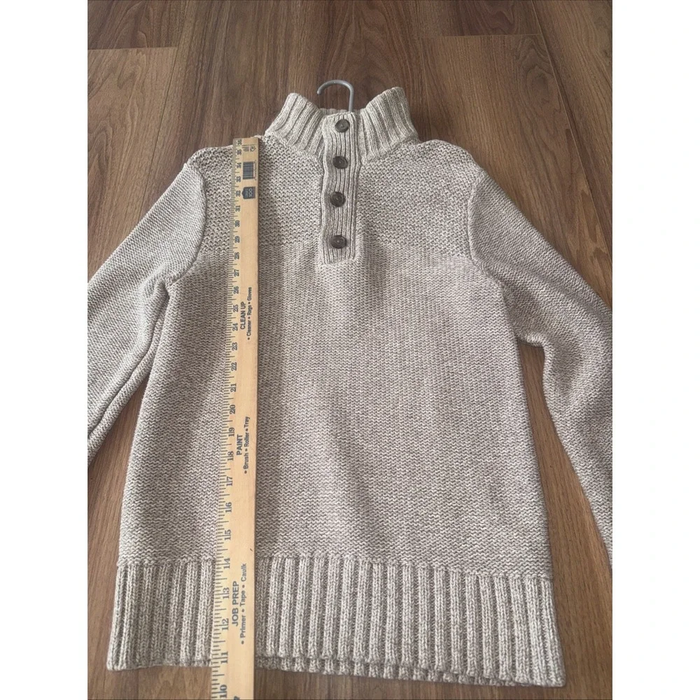 Banana Republic Men's Sweater‎ 100% Cotton Quarter Snap Gray Size Small Ch/p